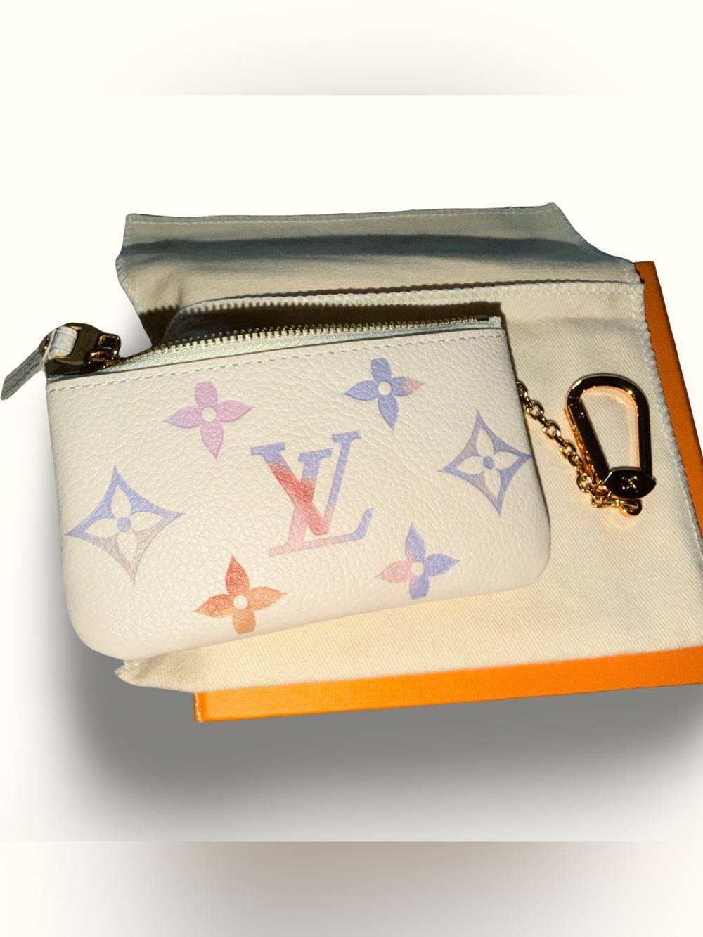 Louis Vuitton White Multicolor Pastel Monogram Mini Pouch